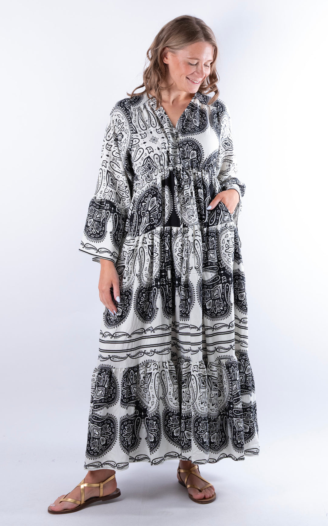 Rosetta Paisley Dress | White