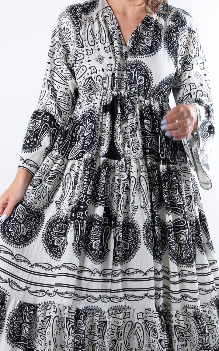 Rosetta Paisley Dress | White