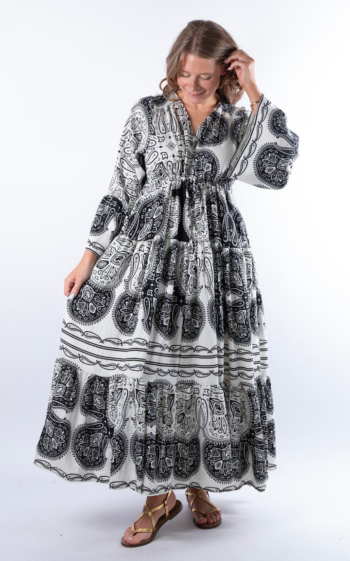 Rosetta Paisley Dress | White