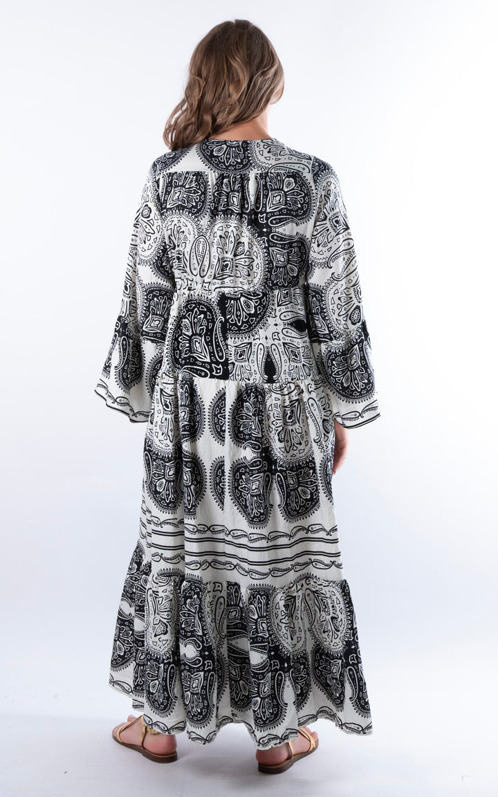 Rosetta Paisley Dress | White