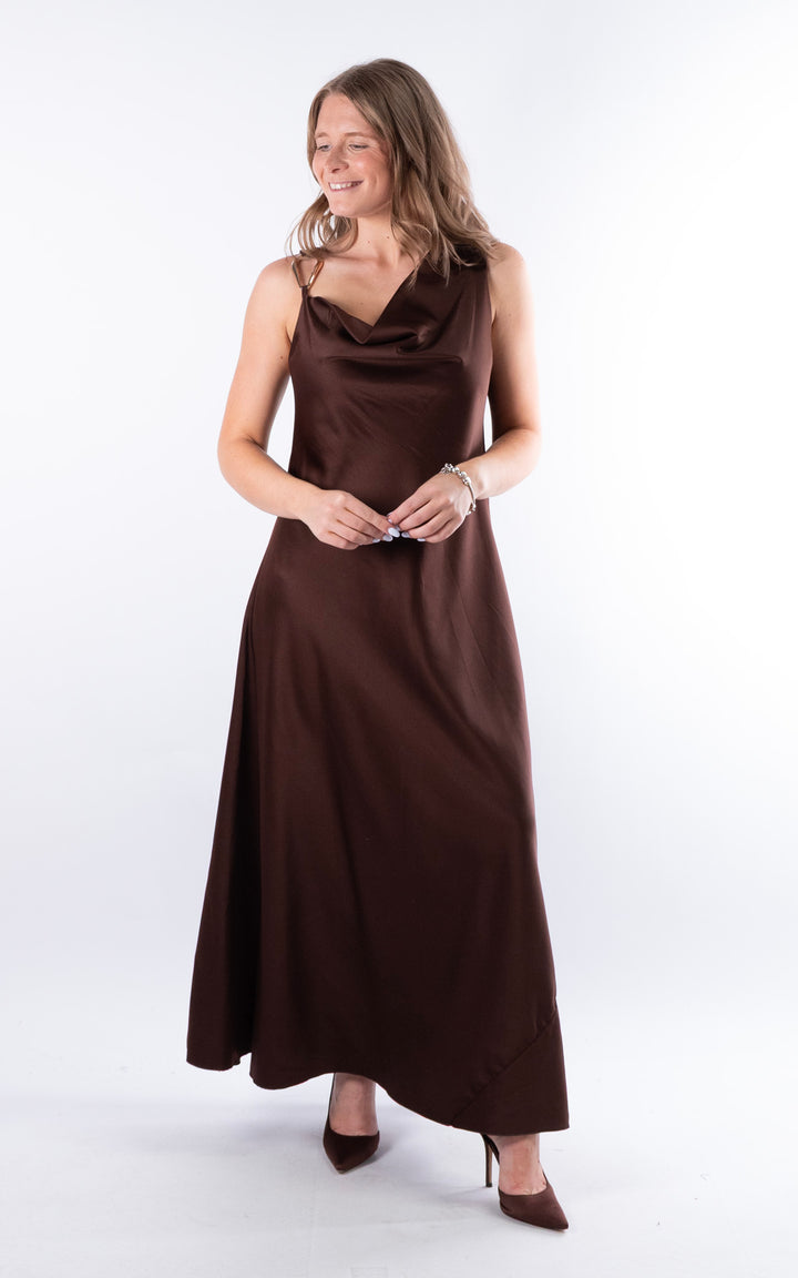 Roxanna Silk Maxi Dress | Chocolate