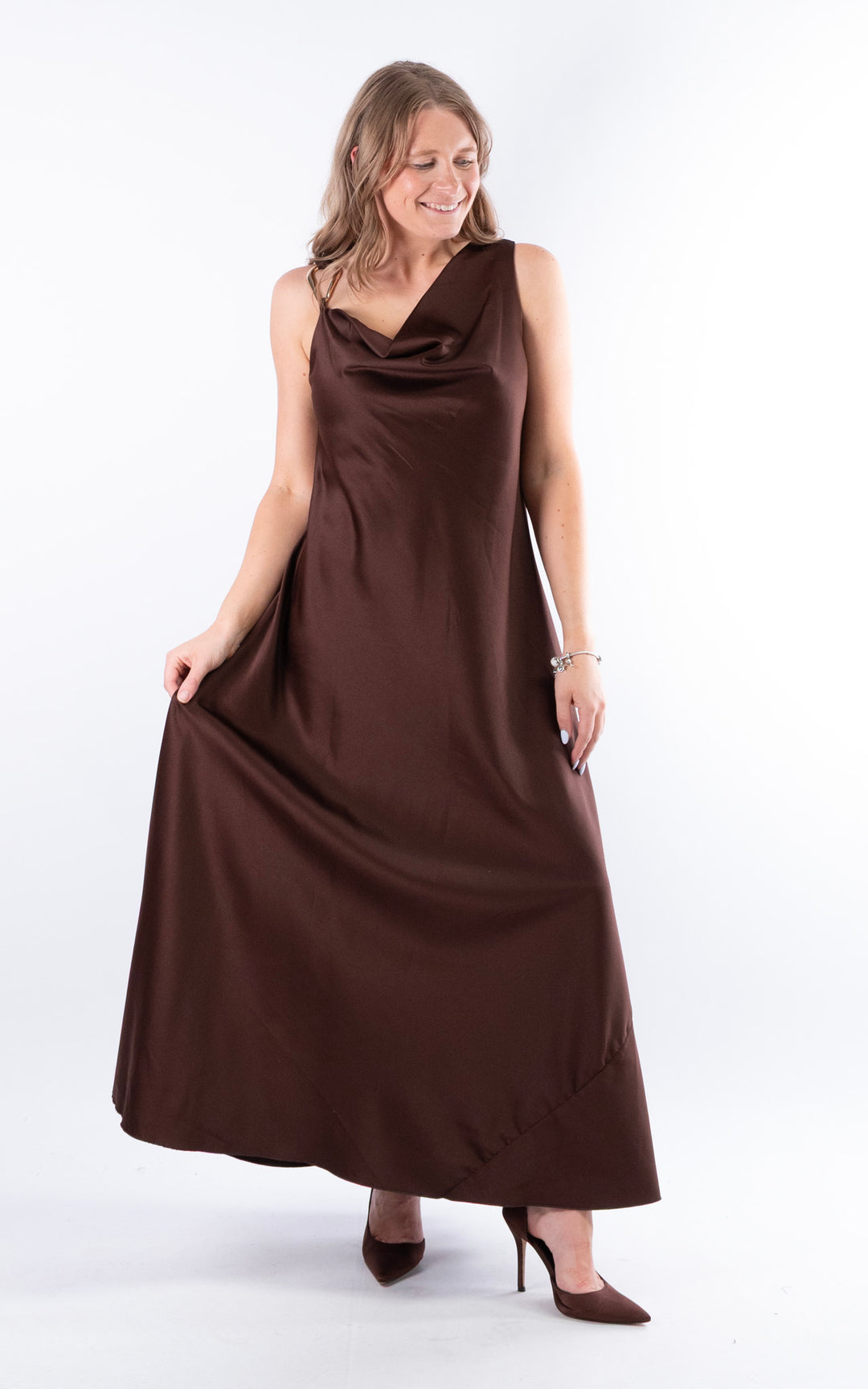 Roxanna Silk Maxi Dress | Chocolate