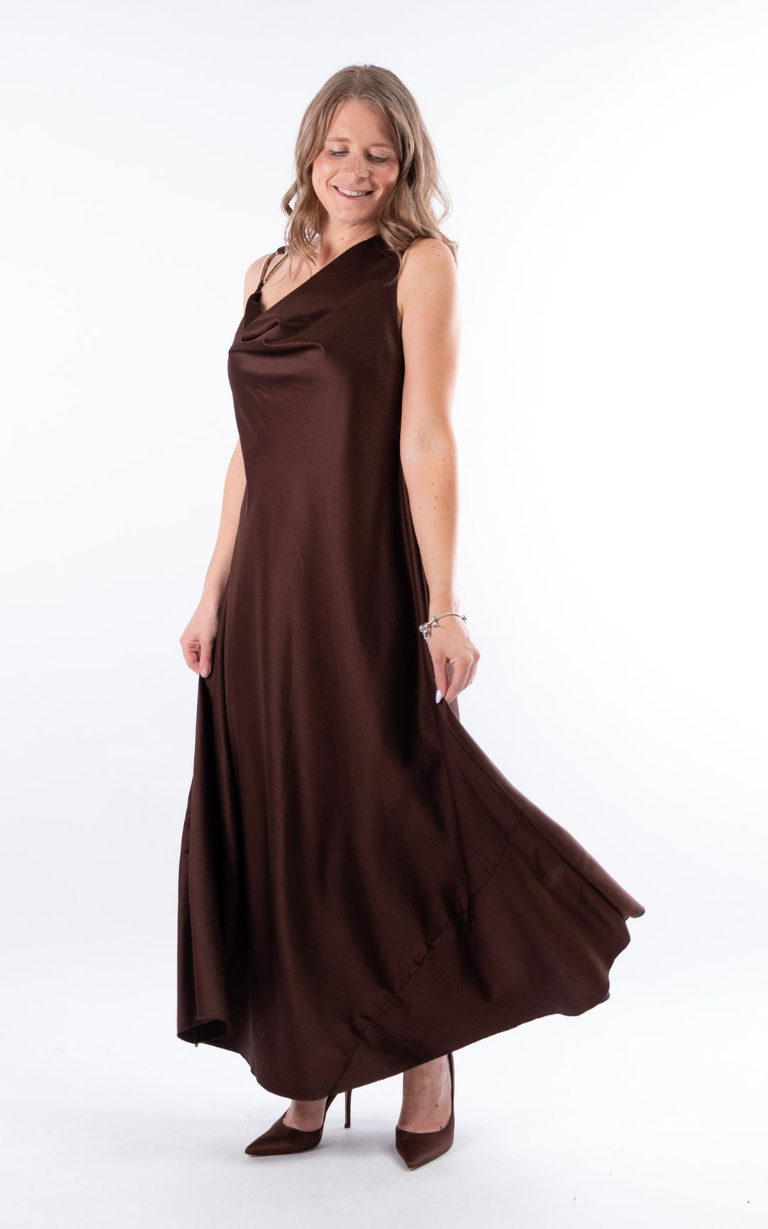 Roxanna Silk Maxi Dress | Chocolate