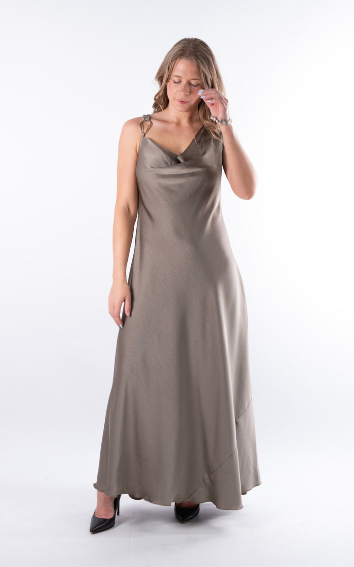 Roxanna Silk Maxi Dress | Mocha