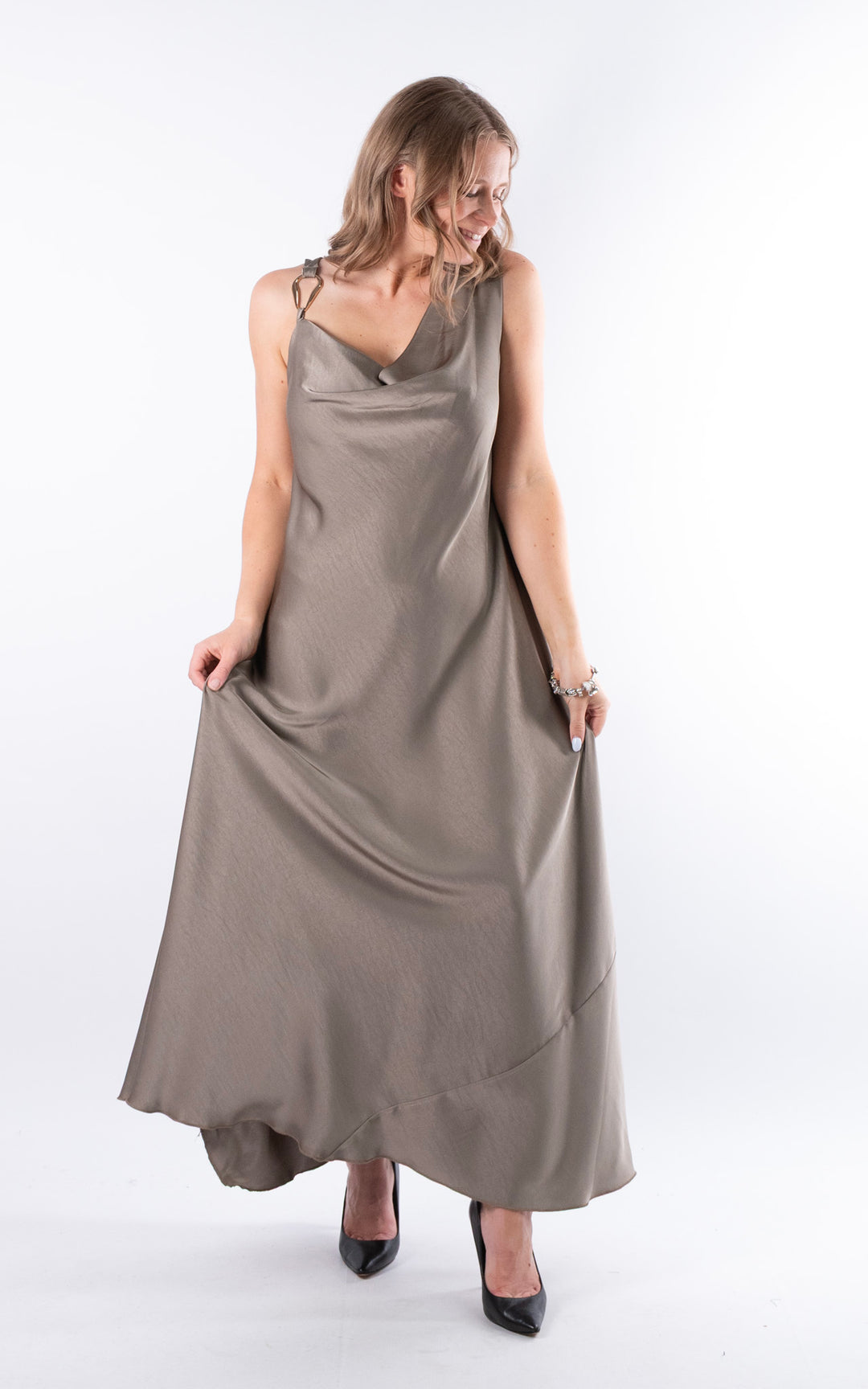 Roxanna Silk Maxi Dress | Mocha