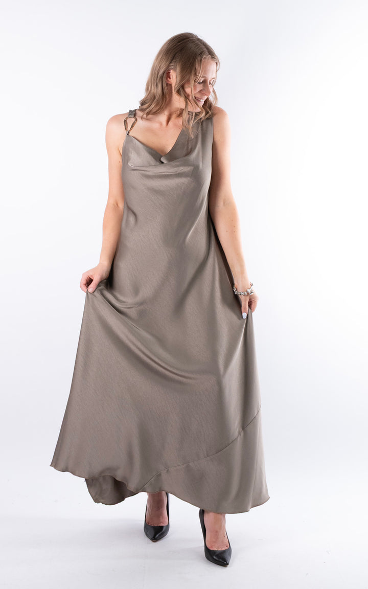 Roxanna Silk Maxi Dress | Mocha