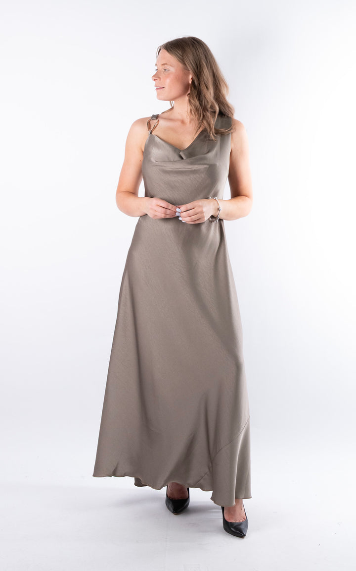 Roxanna Silk Maxi Dress | Mocha