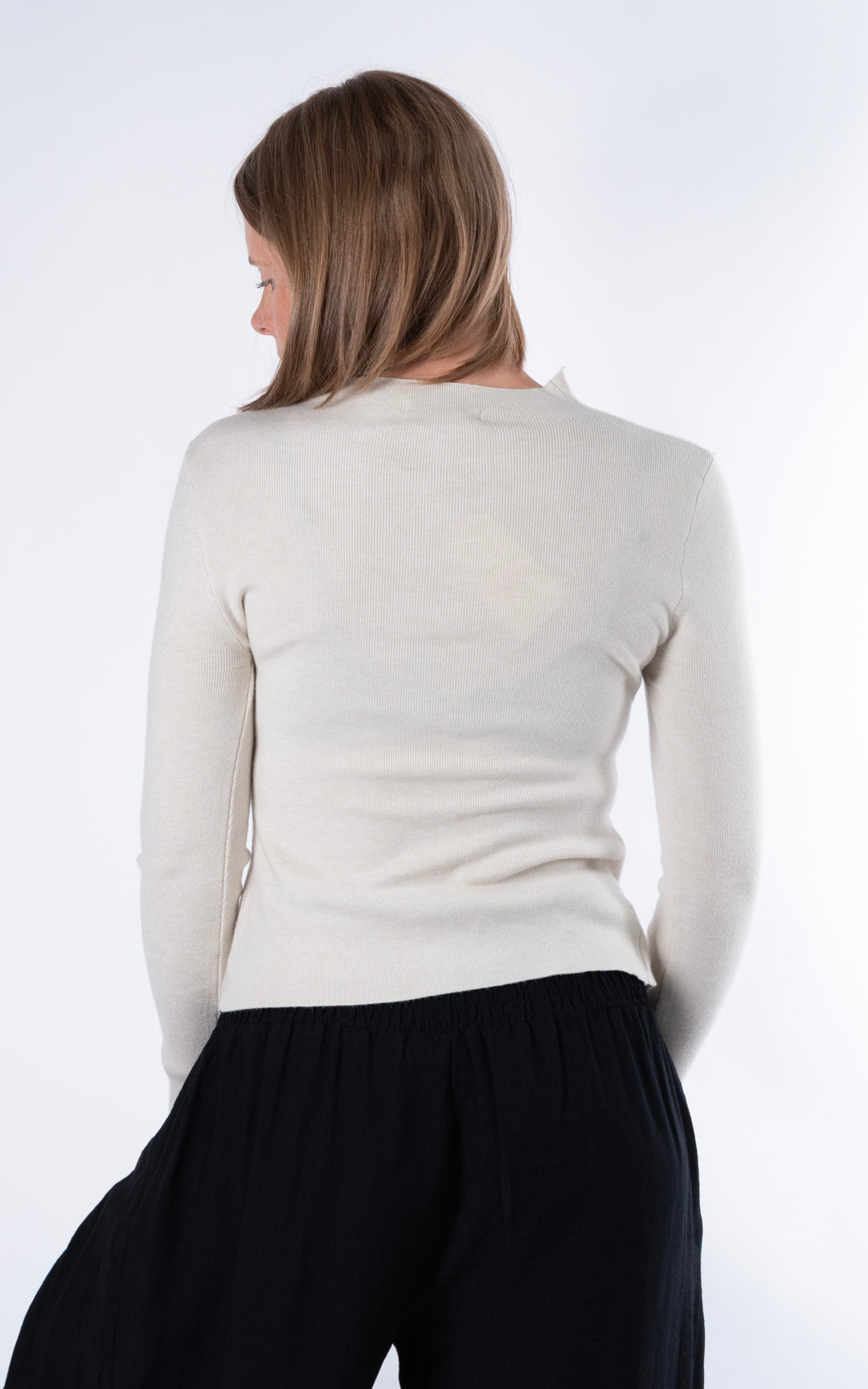 Ruched Button Cardigan | Beige
