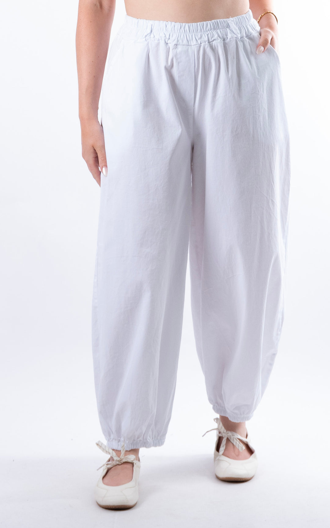 Sabrina Cuff Trouser Leg Trouser | White