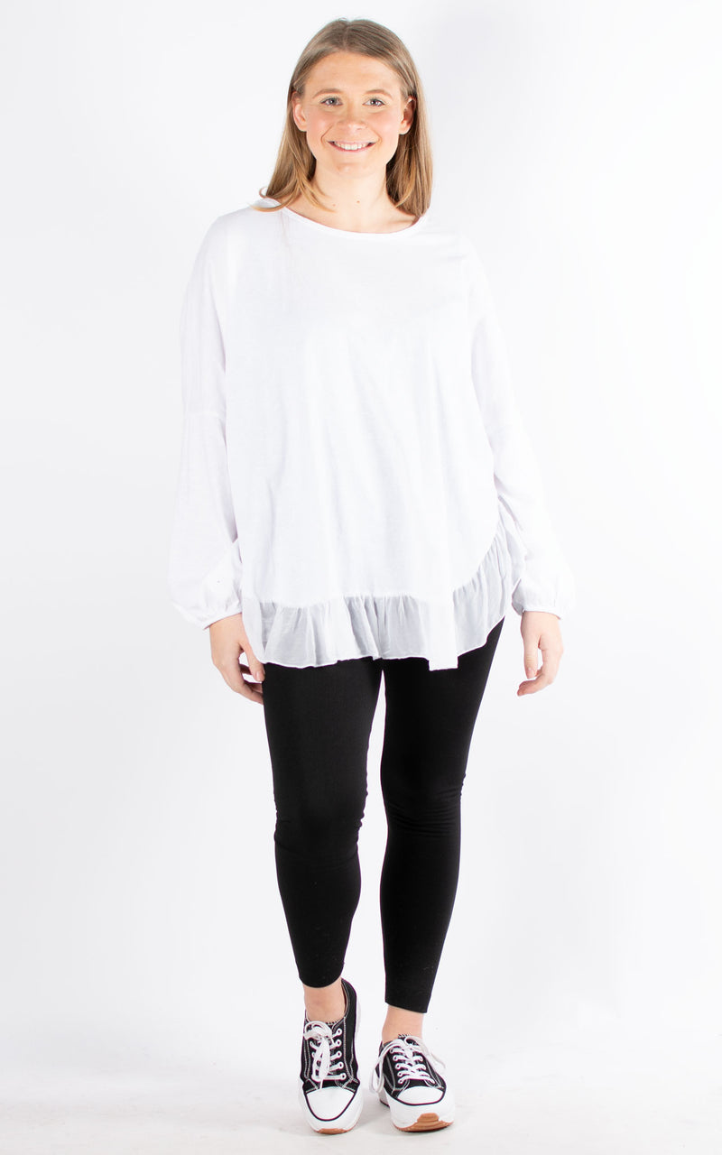 Sadie Long Sleeve Top | White