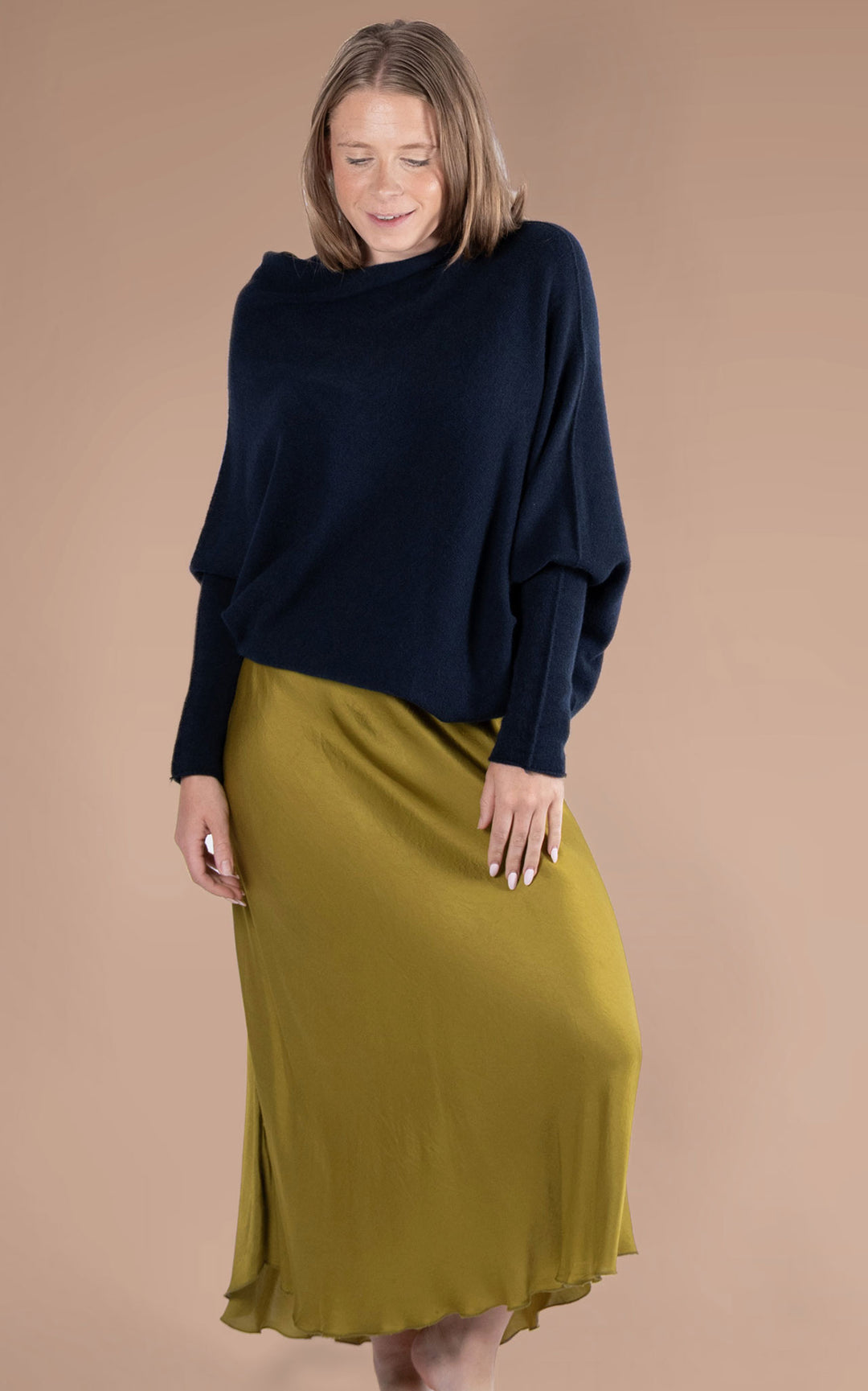 Saffron Asymmetric Jumper | Navy