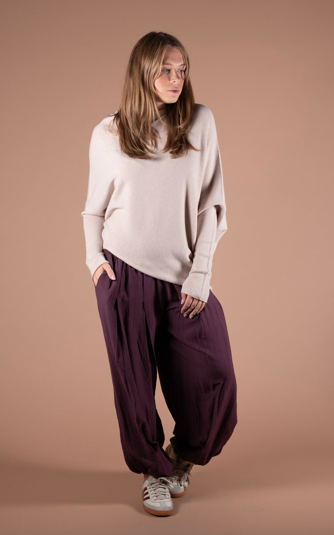 Saffron Asymmetric Jumper | Beige