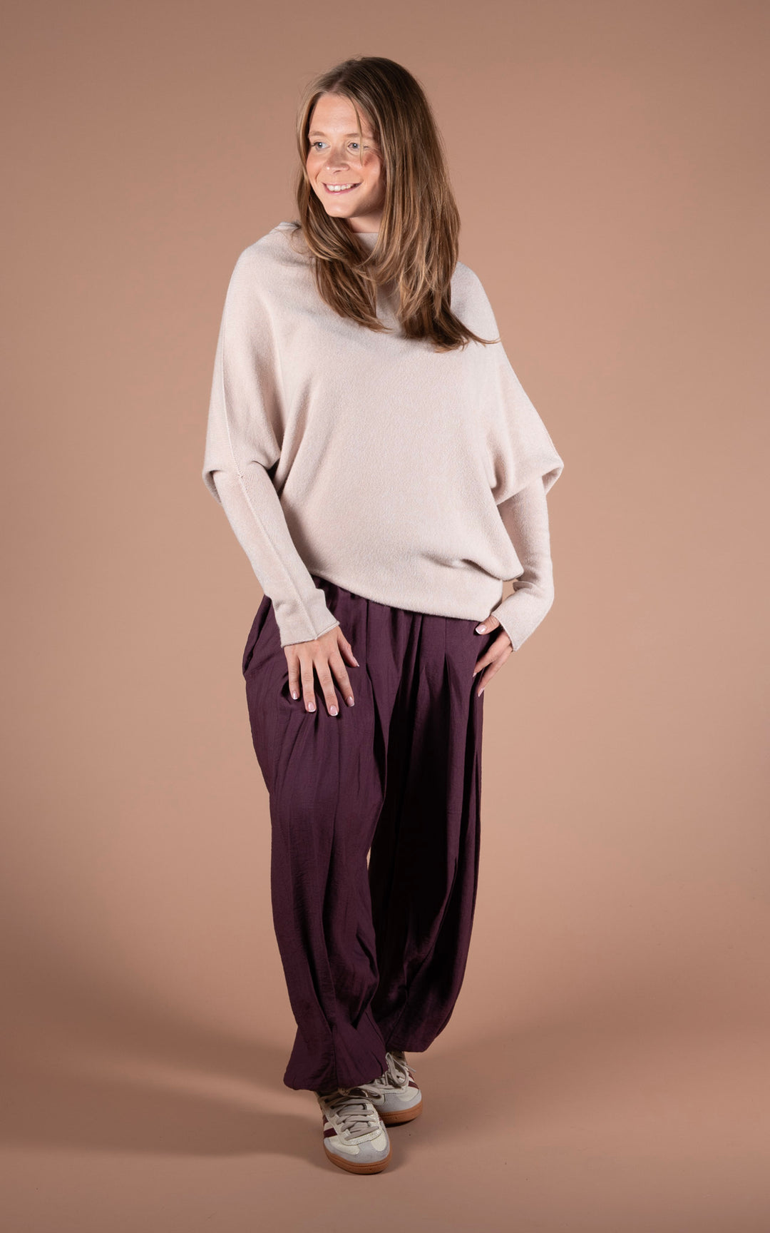 Saffron Asymmetric Jumper | Beige