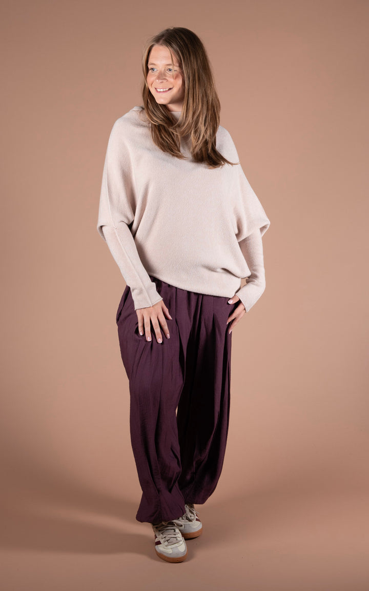 Saffron Asymmetric Jumper | Beige