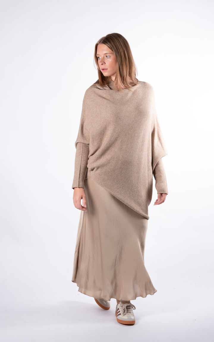 Saffron Asymmetric Jumper | Biscuit