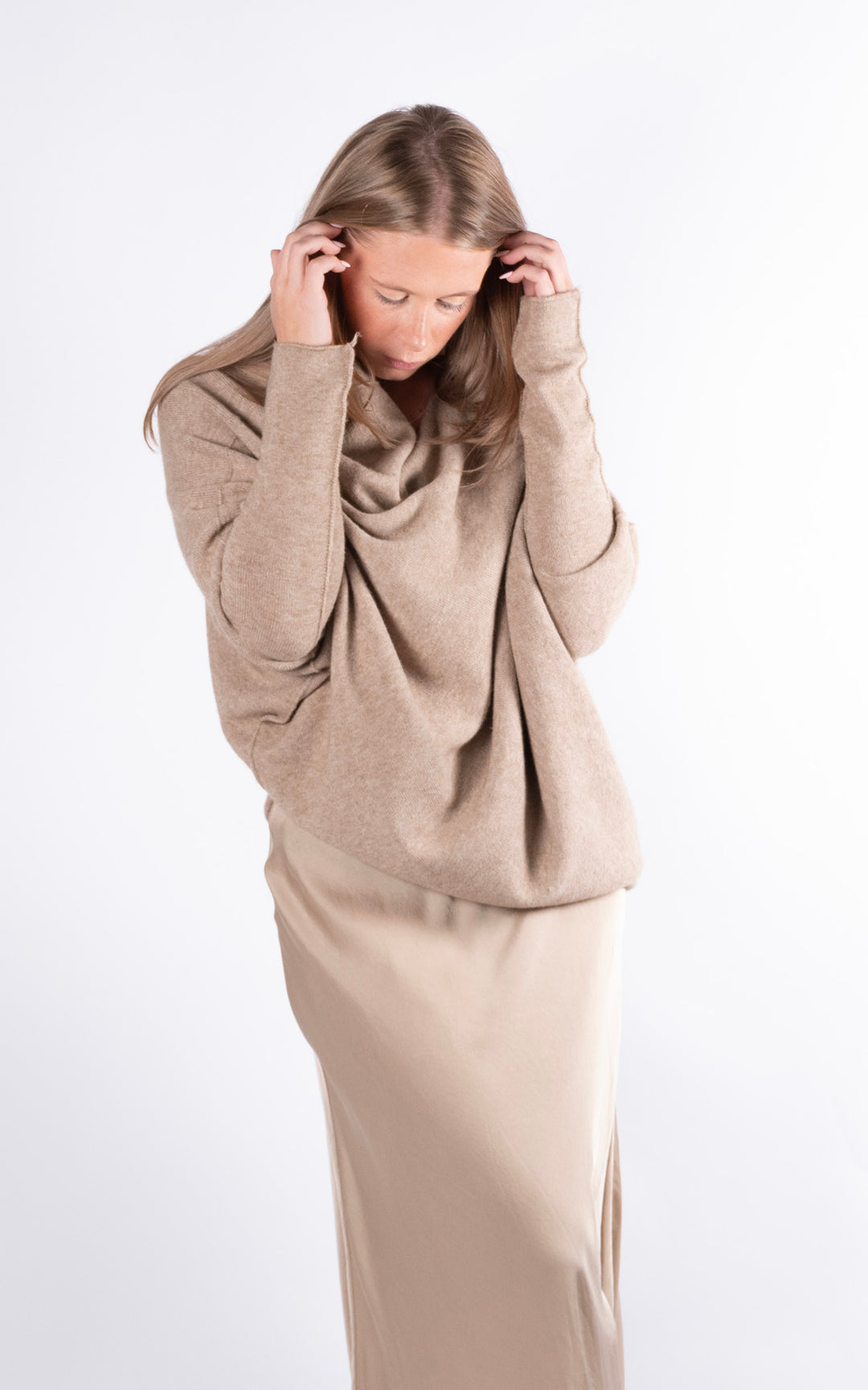 Saffron Asymmetric Jumper | Biscuit