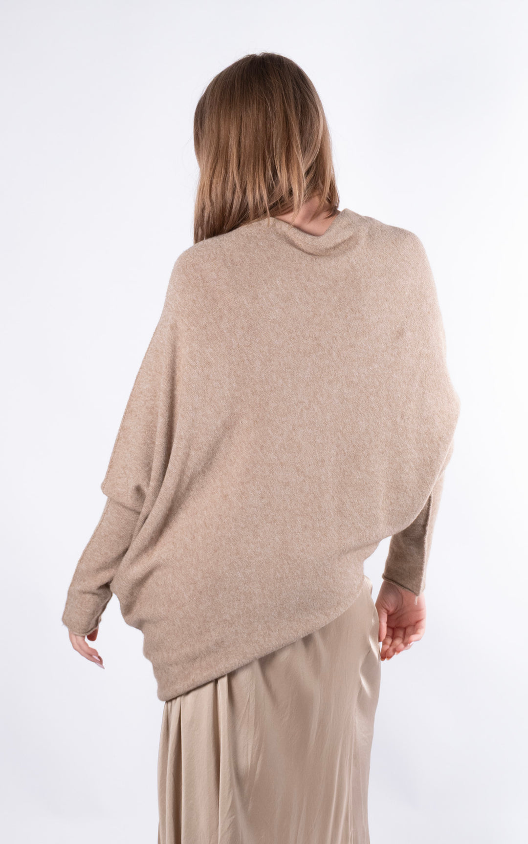 Saffron Asymmetric Jumper | Biscuit