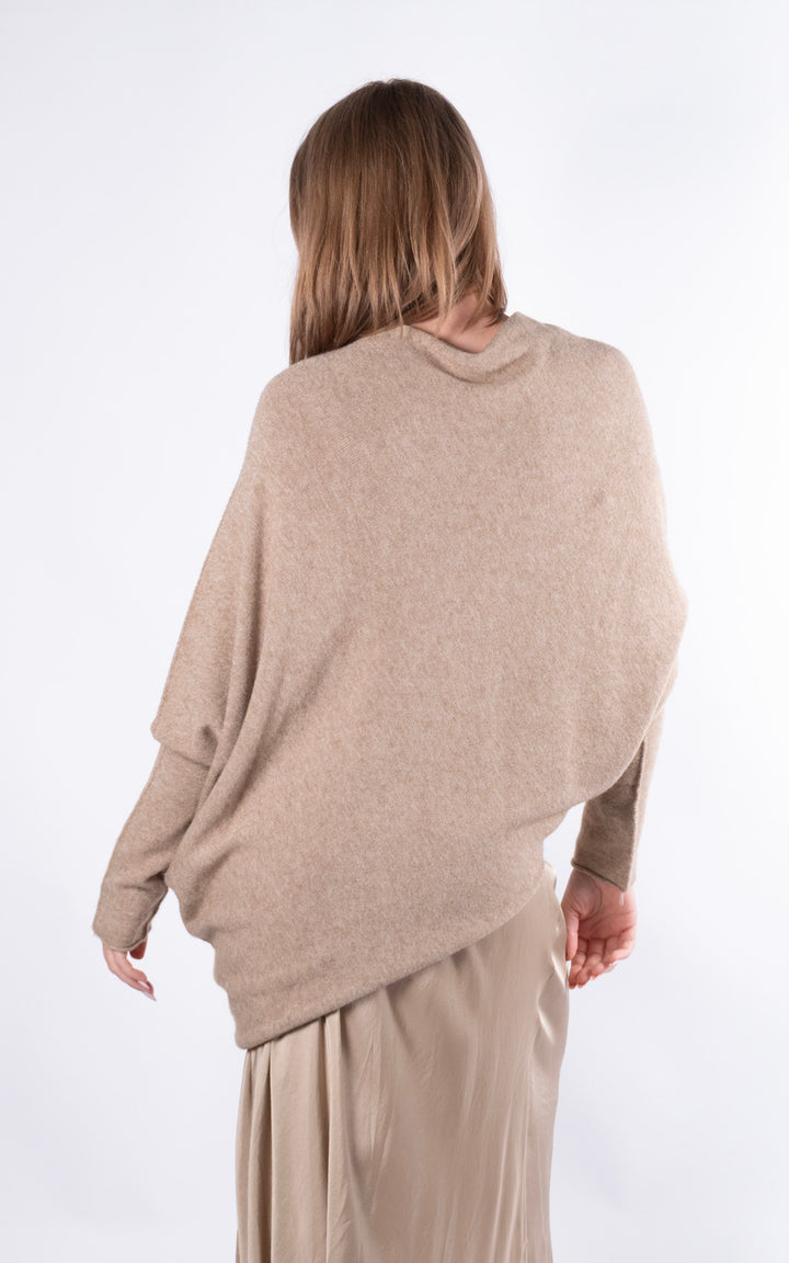Saffron Asymmetric Jumper | Biscuit