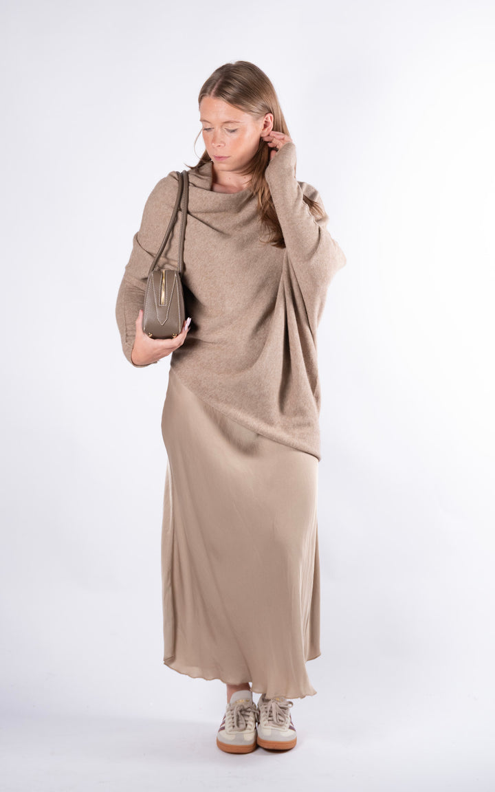 Saffron Asymmetric Jumper | Biscuit