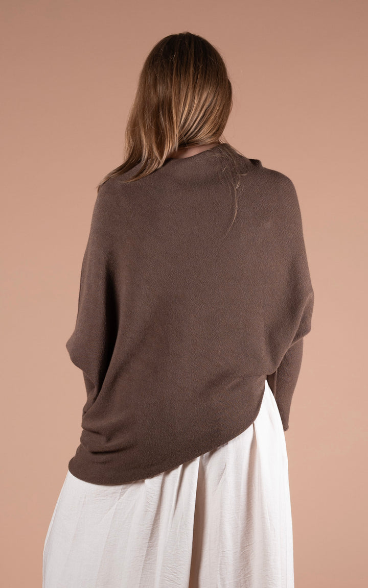 Saffron Asymmetric Jumper | Chocolate