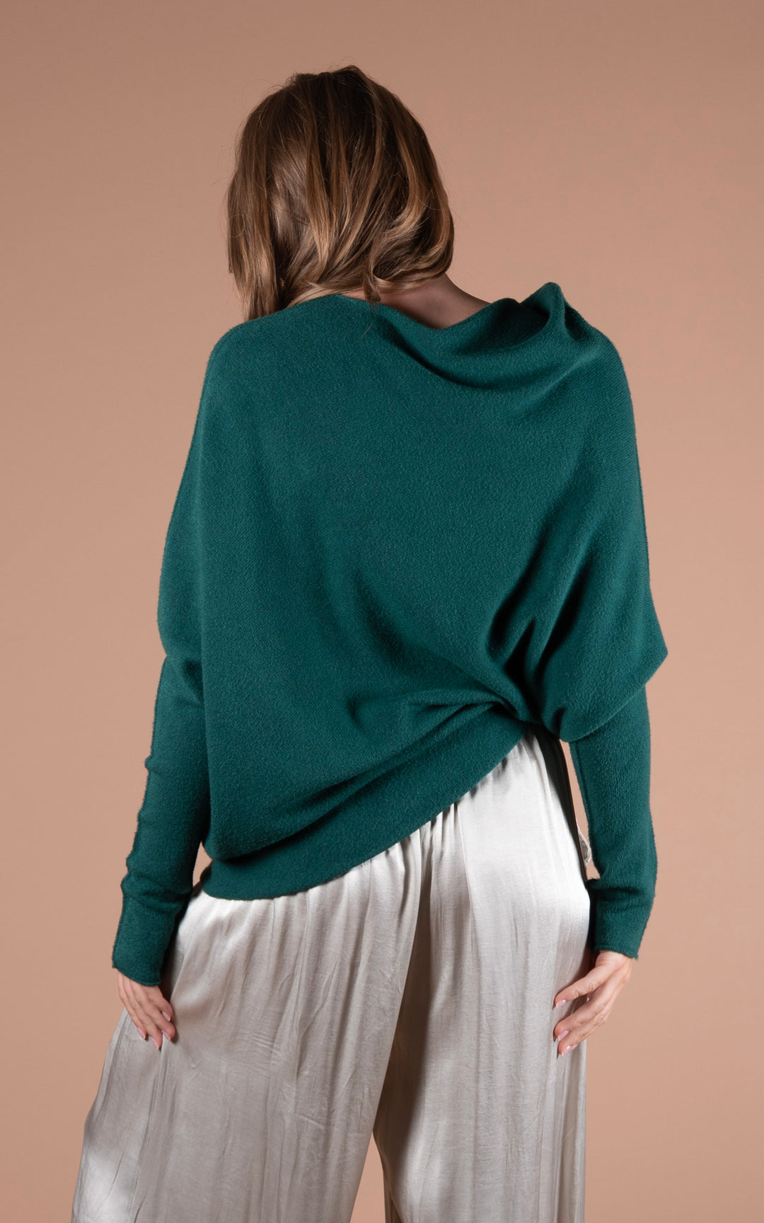 Saffron Asymmetric Jumper | Dark Green