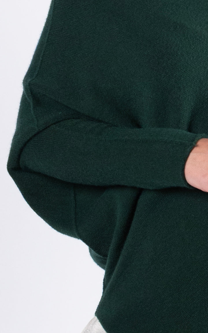Saffron Asymmetric Jumper | Dark Green