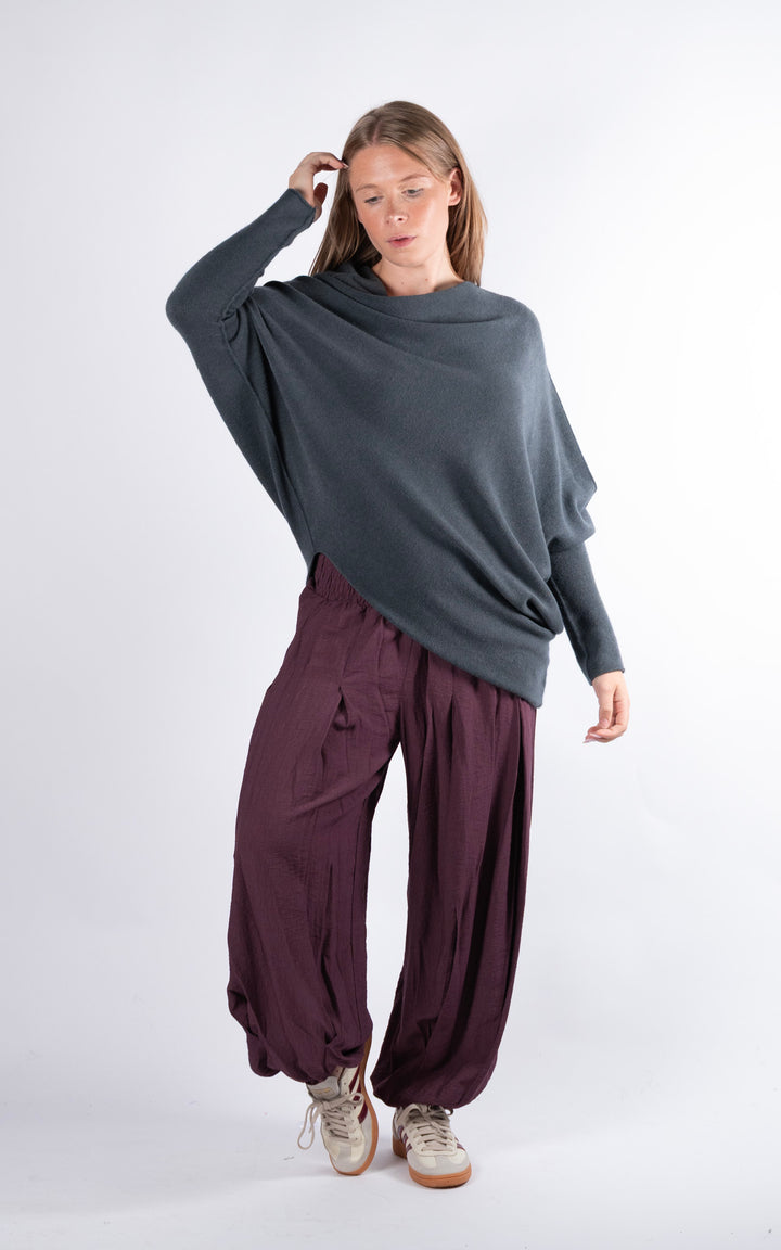 Saffron Asymmetric Jumper | Dark Grey