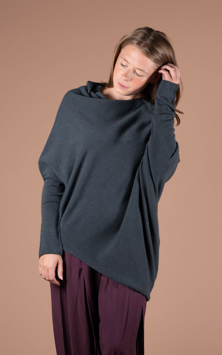 Saffron Asymmetric Jumper | Dark Grey
