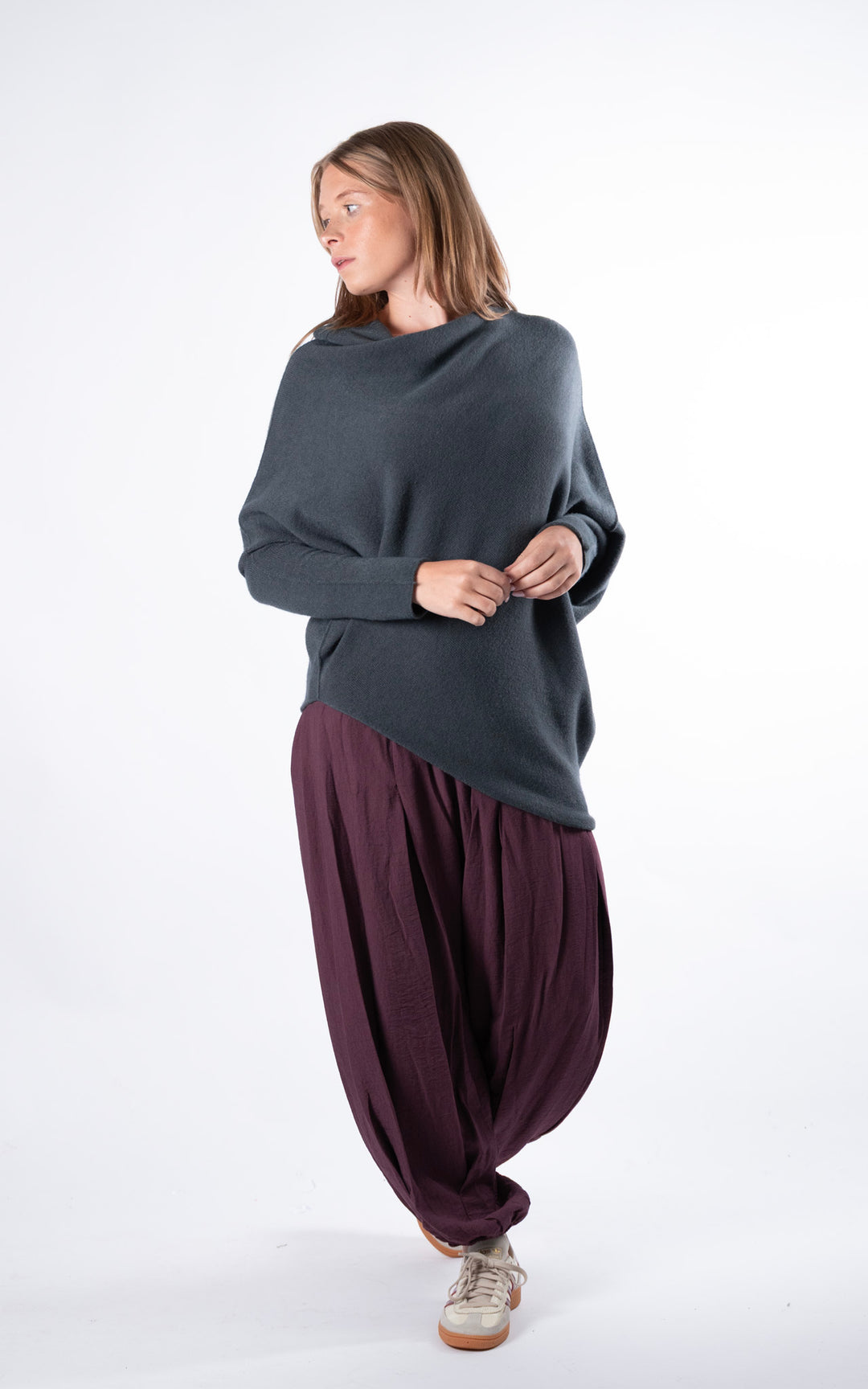Saffron Asymmetric Jumper | Dark Grey