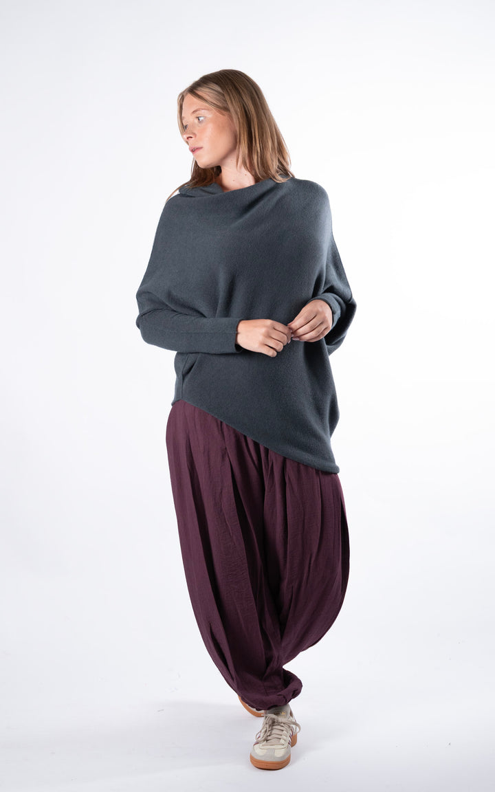 Saffron Asymmetric Jumper | Dark Grey