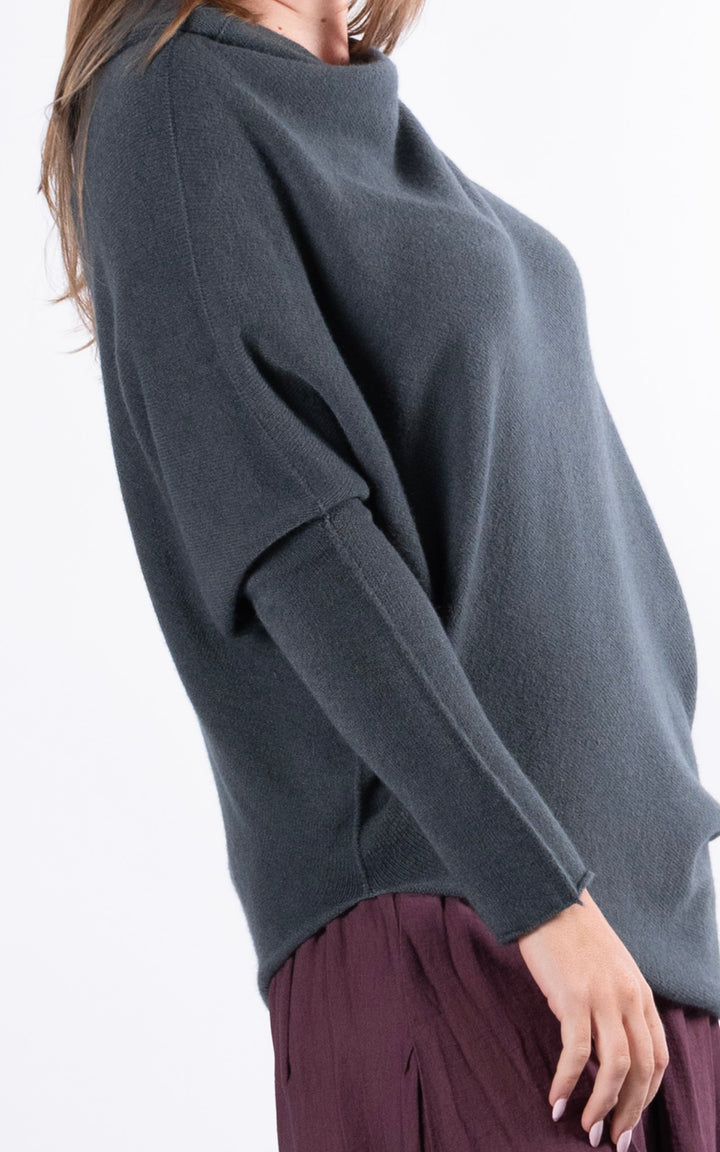 Saffron Asymmetric Jumper | Dark Grey