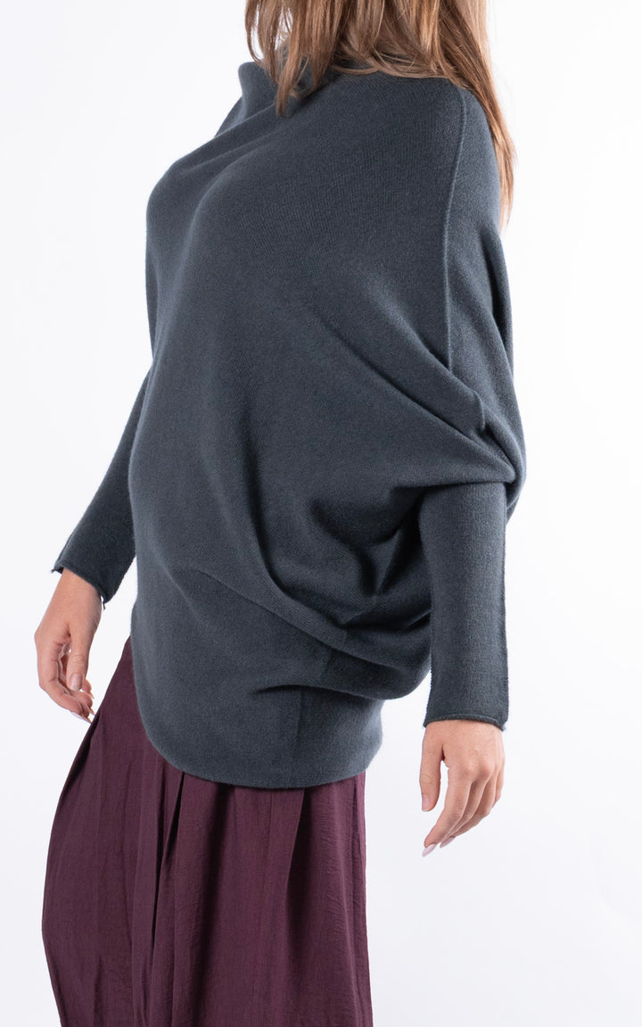 Saffron Asymmetric Jumper | Dark Grey
