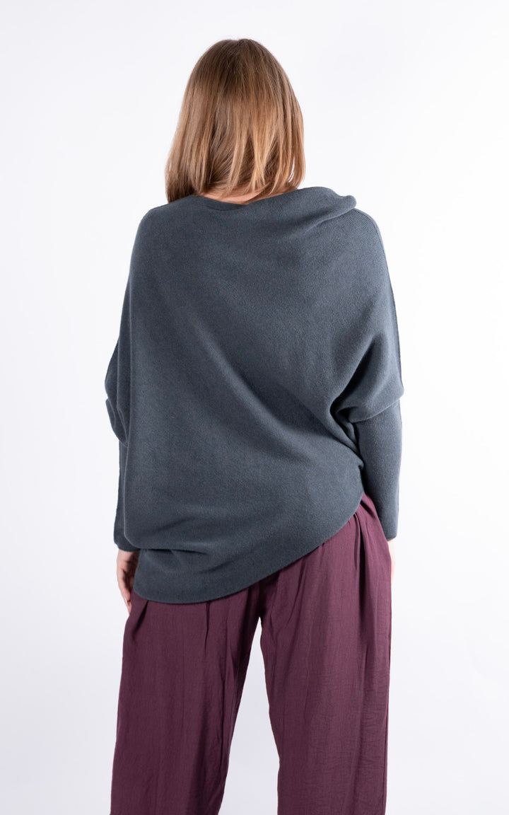 Saffron Asymmetric Jumper | Dark Grey