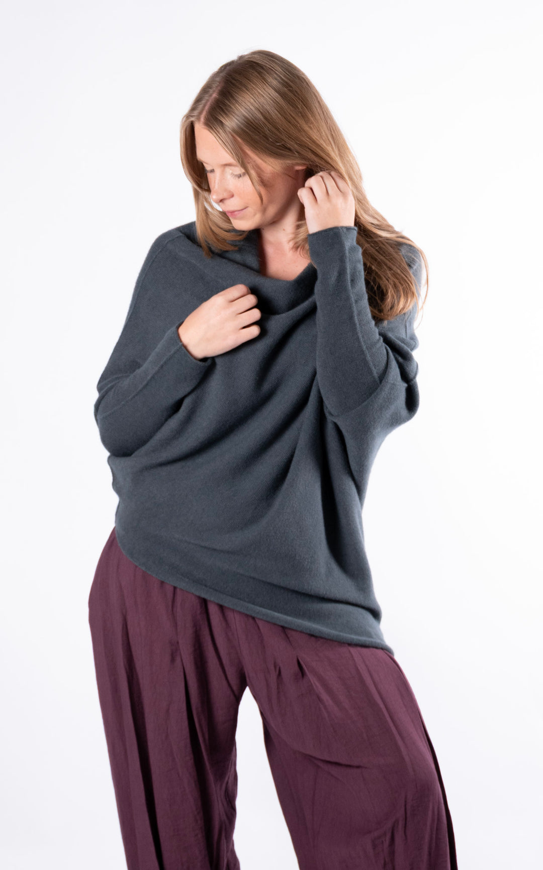 Saffron Asymmetric Jumper | Dark Grey