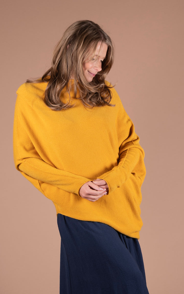 Saffron Asymmetric Jumper | Mustard