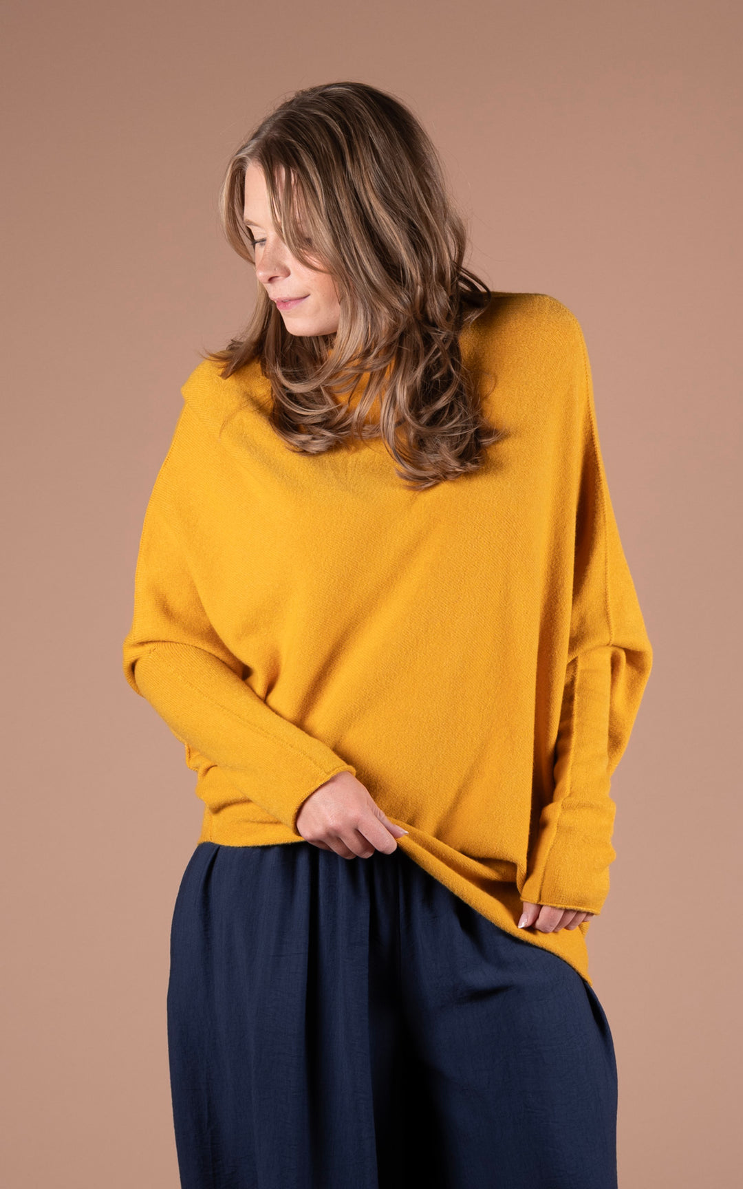 Saffron Asymmetric Jumper | Mustard