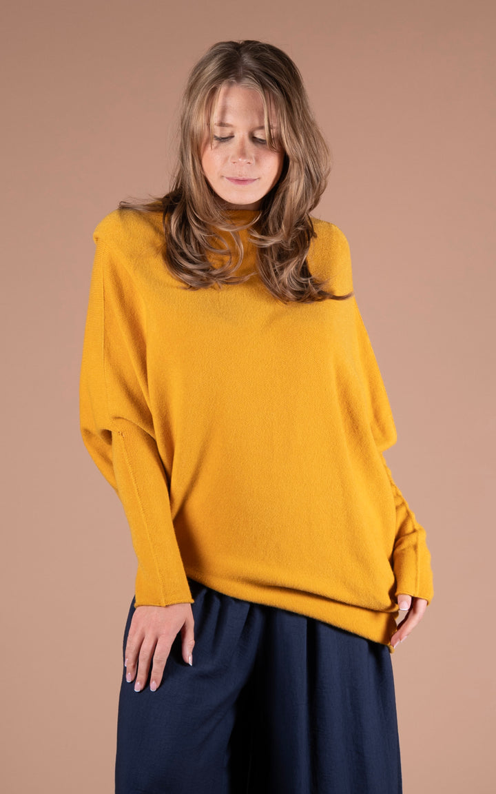 Saffron Asymmetric Jumper | Mustard