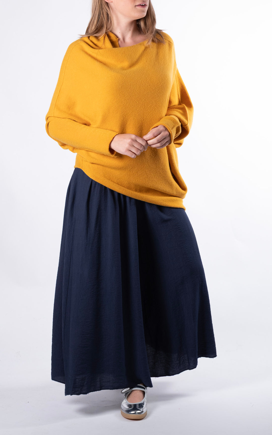 Saffron Asymmetric Jumper | Mustard