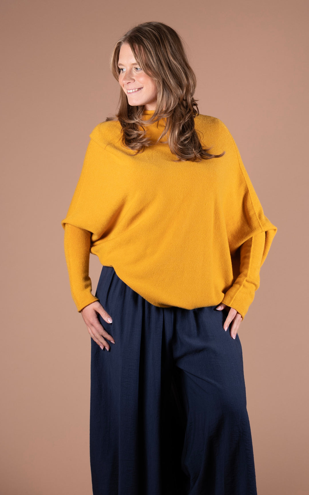 Saffron Asymmetric Jumper | Mustard
