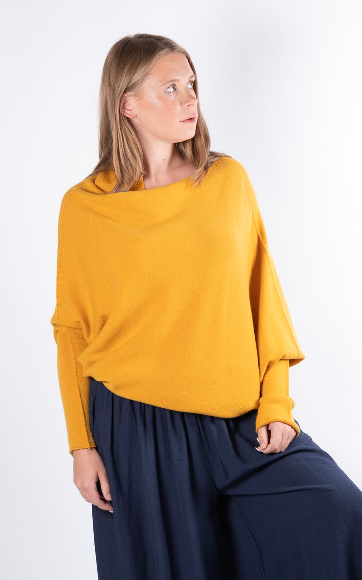 Saffron Asymmetric Jumper | Mustard