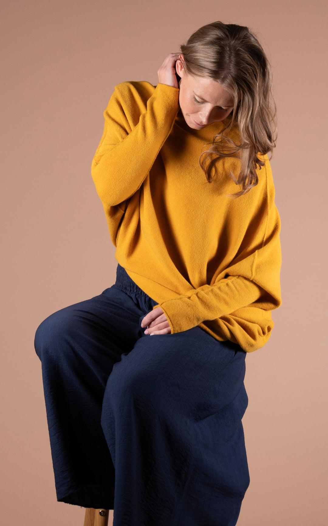 Saffron Asymmetric Jumper | Mustard