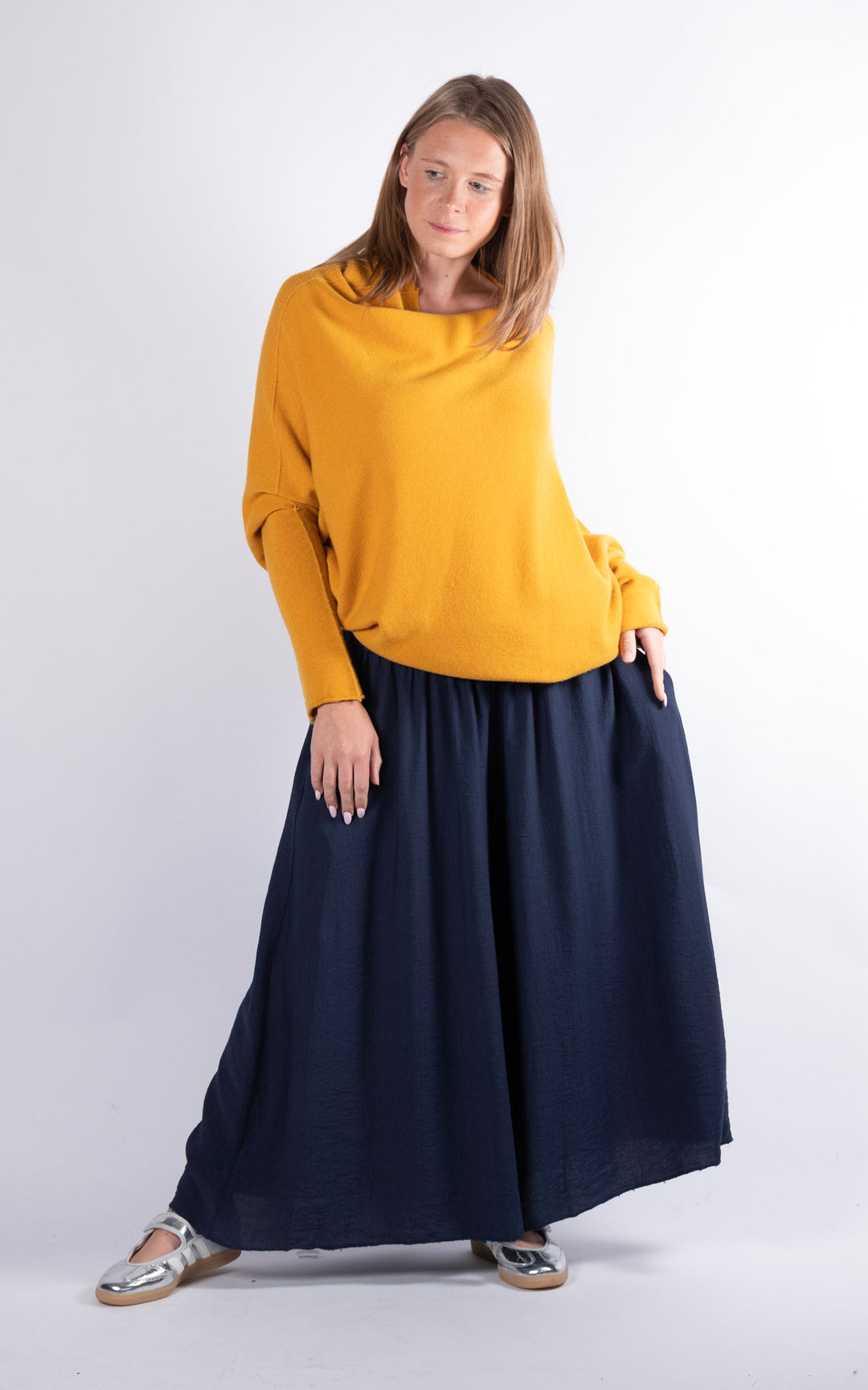 Saffron Asymmetric Jumper | Mustard
