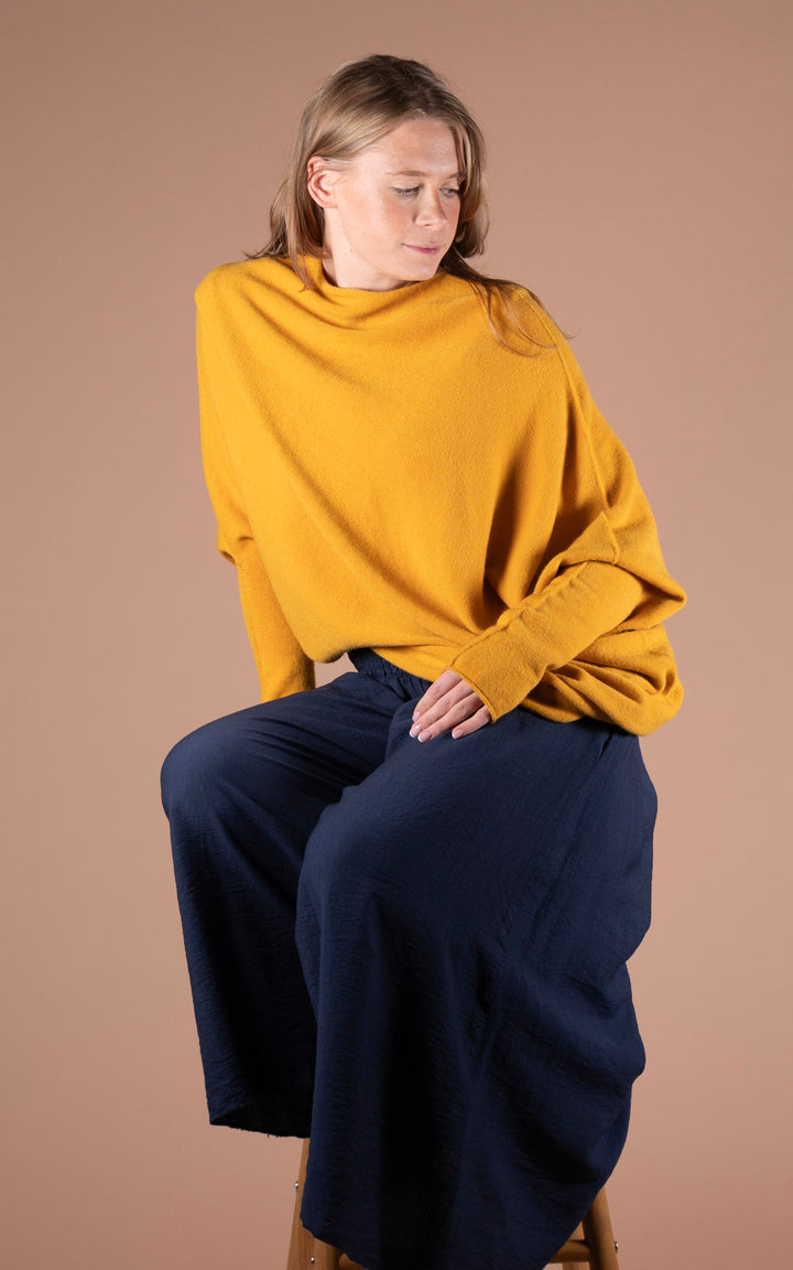 Saffron Asymmetric Jumper | Mustard