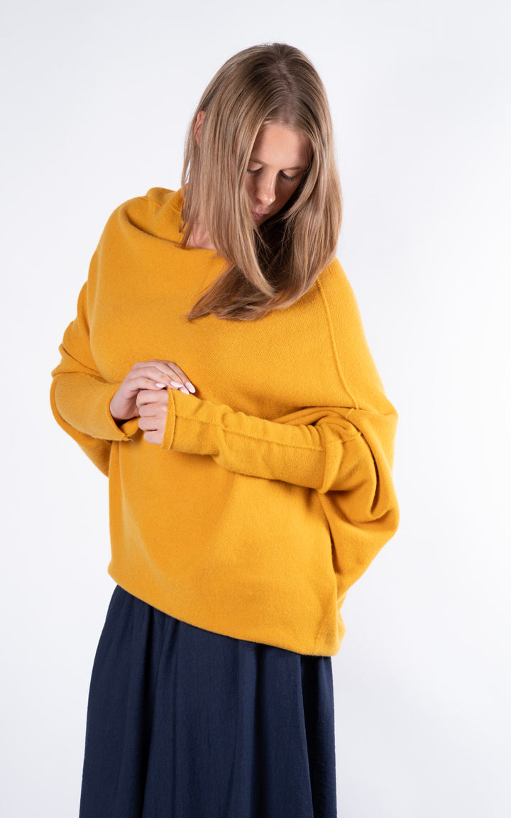 Saffron Asymmetric Jumper | Mustard