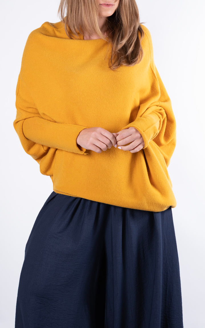 Saffron Asymmetric Jumper | Mustard