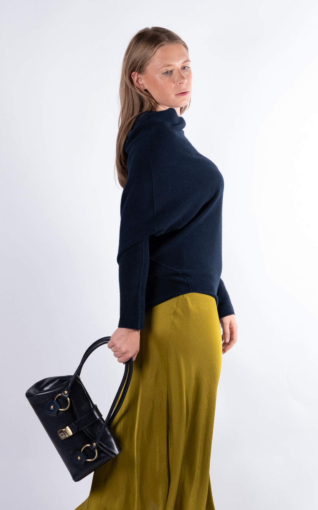 Saffron Asymmetric Jumper | Navy