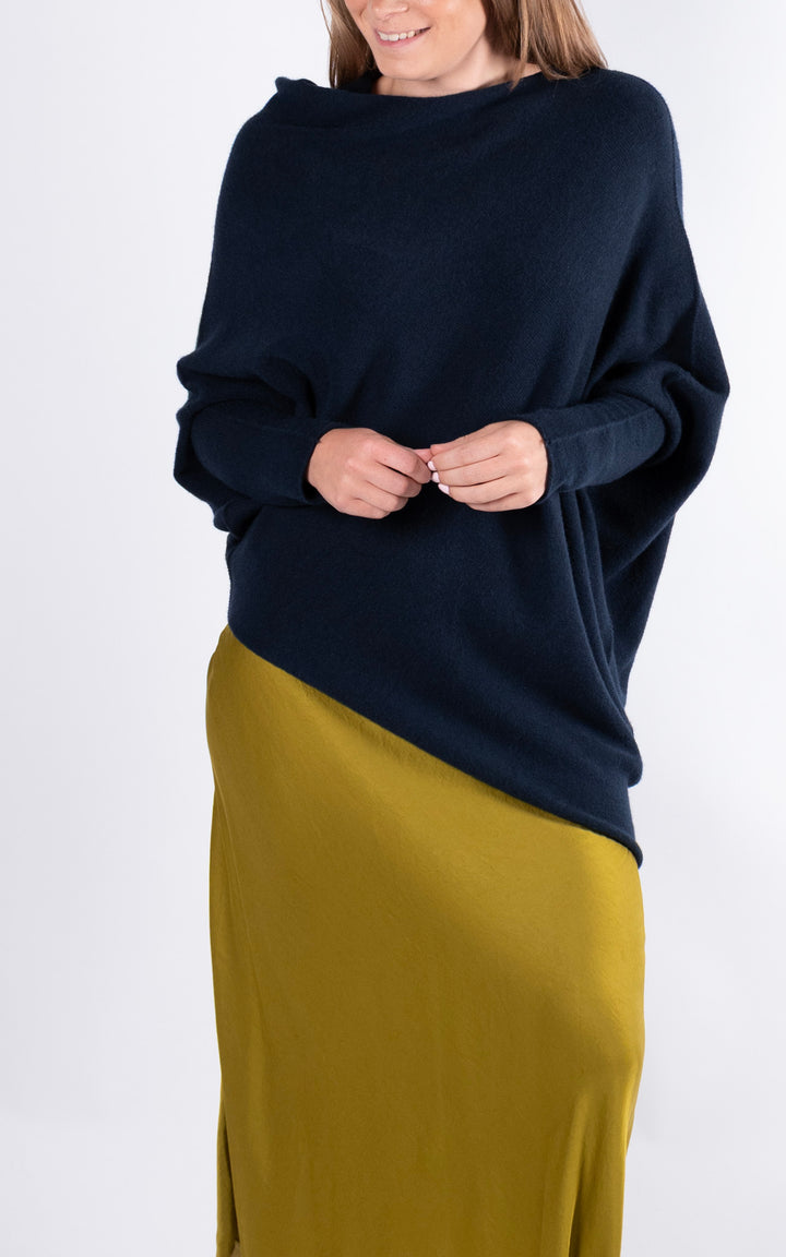 Saffron Asymmetric Jumper | Navy