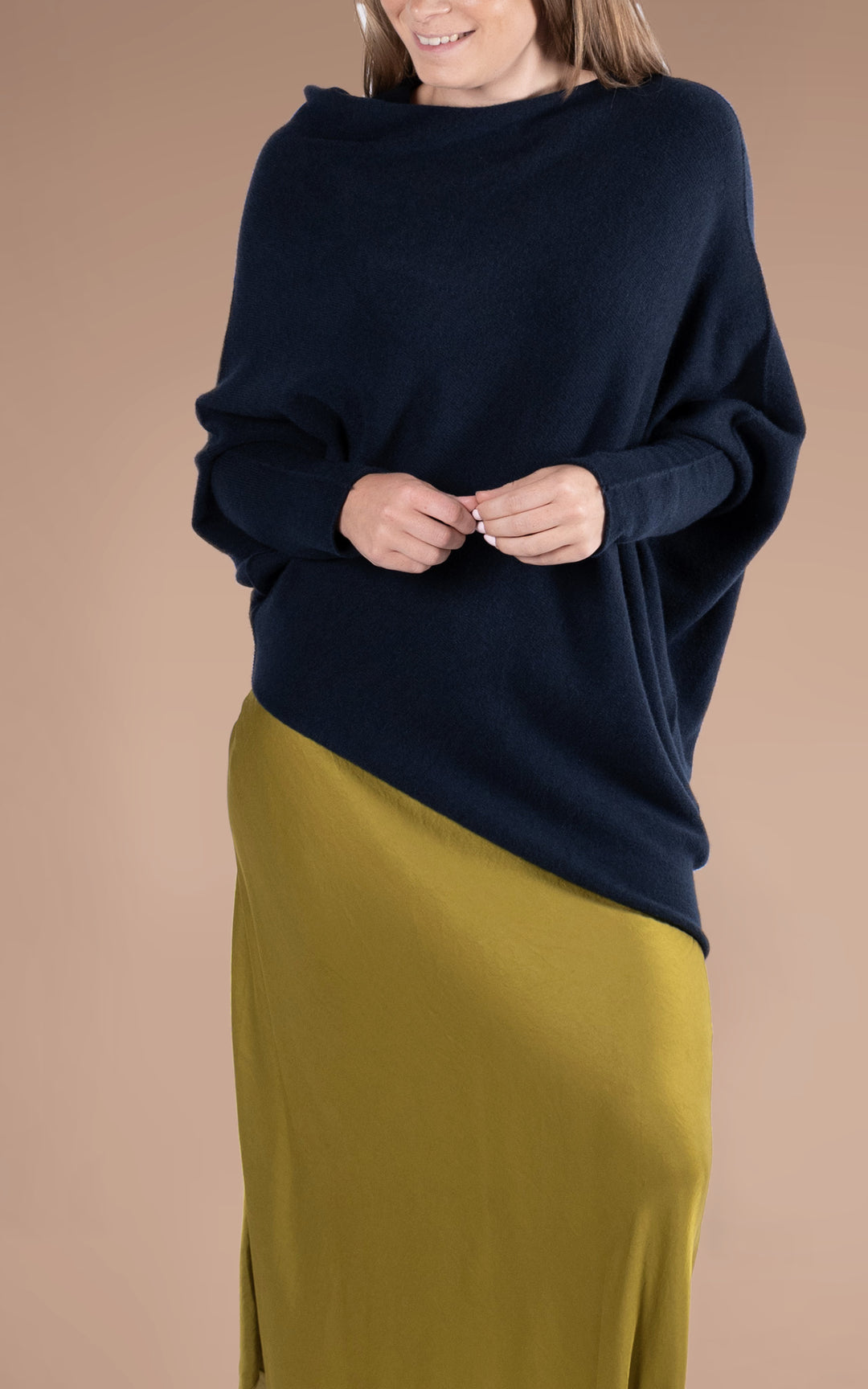 Saffron Asymmetric Jumper | Navy