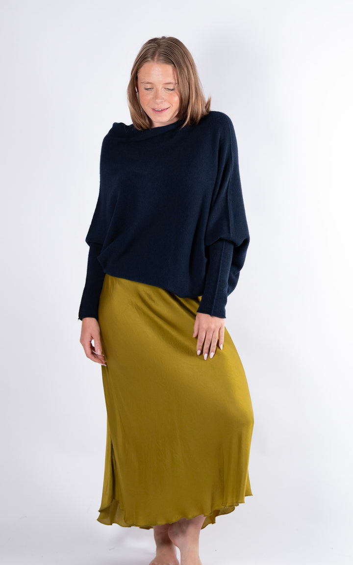 Saffron Asymmetric Jumper | Navy