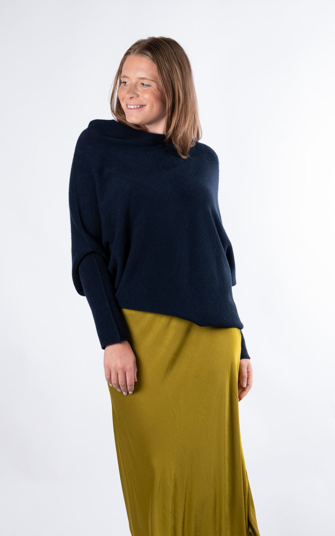 Saffron Asymmetric Jumper | Navy